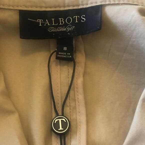Talbots Cotton Safari Style Normcore, Beigecore Lt. Academia Blazer Size 8 NWOT - Picture 7 of 13